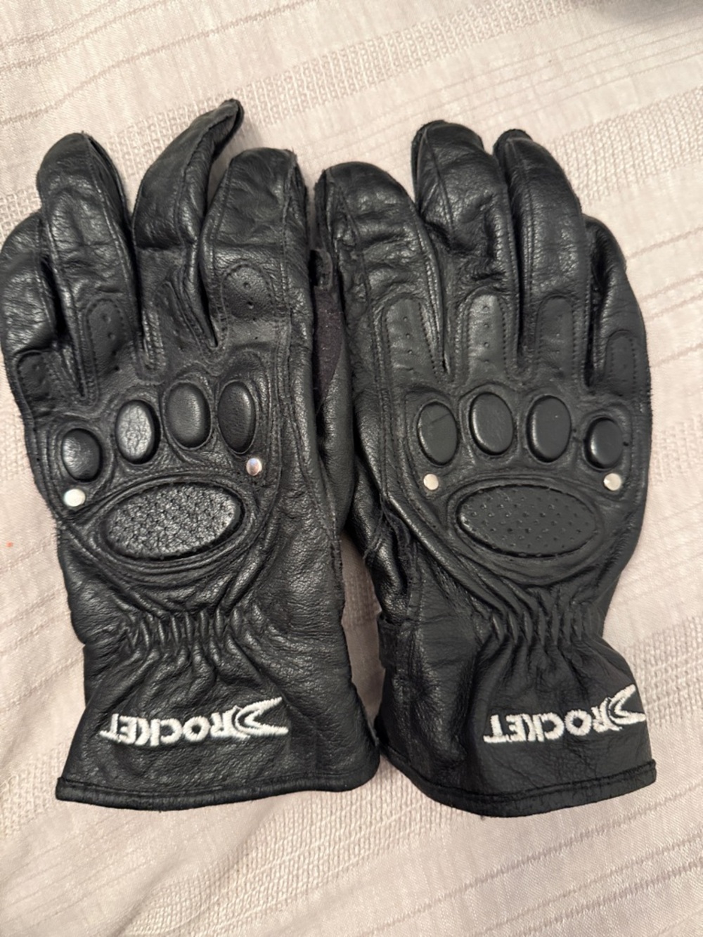 Joe Rocket Black Leather Motorcycle Gloves Size L-Medium